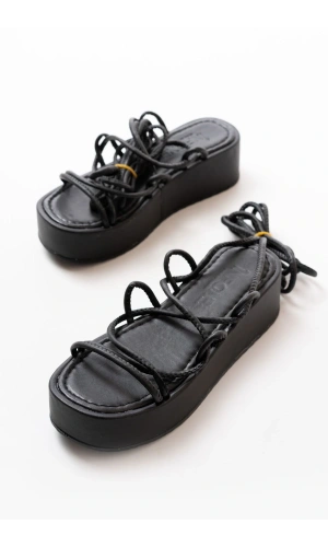 Bidebuvar 861-1021 Siyah Dolgu Kadın Sandalet