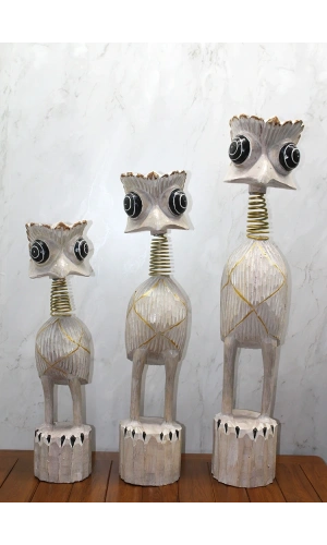 Bidebuvar Ahşap 3lü Deve Kuşu Seti 90 Cm