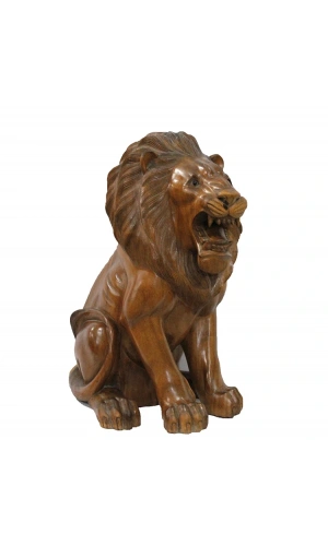 Bidebuvar Ahşap Aslan Figürü 50 cm
