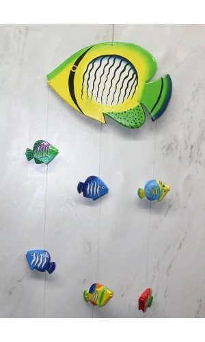 Bidebuvar Ahşap Balıklı Rüzgar Çanı