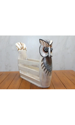 Bidebuvar Ahşap Baykuş Gazetelik