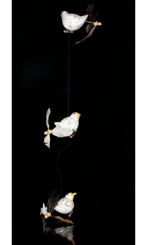 Bidebuvar Ahşap Hayvan Figürlü Rüzgar Çanı Model 1