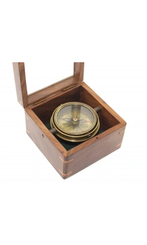 Bidebuvar Ahşap Kutulu Pirinç Pusula Model 14