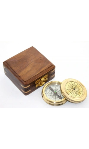 Bidebuvar Ahşap Kutulu Pusula Model 2