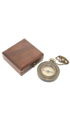 Bidebuvar Ahşap Kutulu Pusula Model 4