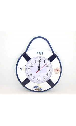 Bidebuvar Ahşap Marin Duvara Asmalı Saat