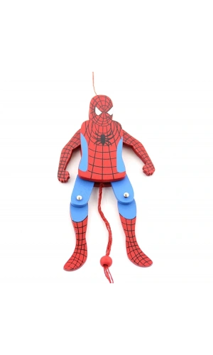 Bidebuvar Ahşap Sallanan Örümcek Adam Figürü