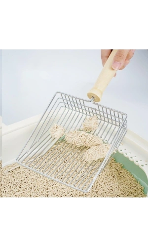 Bidebuvar Ahşap Saplı Metal Kum Temizleme Küreği