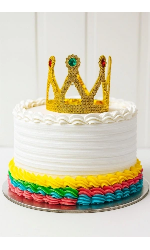 Bidebuvar Altın Işıltılı Pasta Üstü Taç Plastik