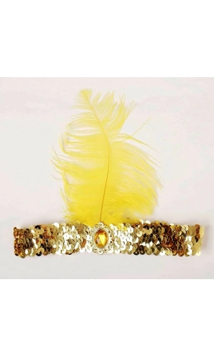 Bidebuvar Altın Renk Çarliston Saç Bandı