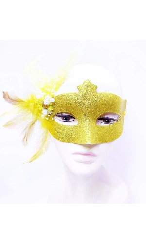 Bidebuvar Altın Renk Simli İnci Maskesi