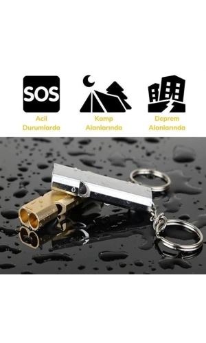 Bidebuvar Alüminyum SOS Düdük Anahtarlık