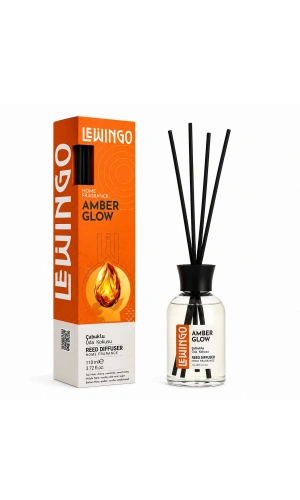 Bidebuvar Amber Glow Bambu Çubuklu Oda Kokusu - 110 ml - Cam Şişe 