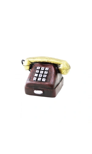 Bidebuvar Ankesörlü Telefon Tasarımlı Vintage Dekoratif Biblo - Reçine Malzeme