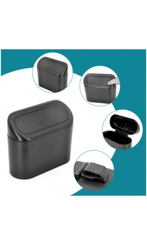 Bidebuvar Araba Çöp Kutusu Kapaklı Organize Siyah Renk