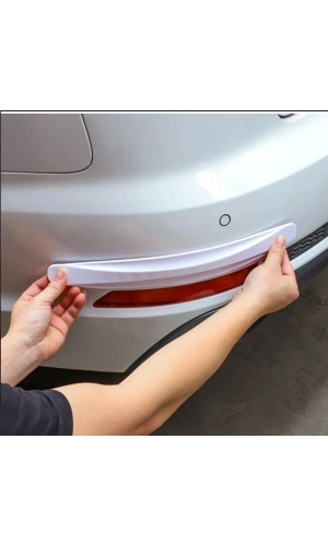 Bidebuvar Araba Tampon Koruyucu Karbon Desenli Beyaz