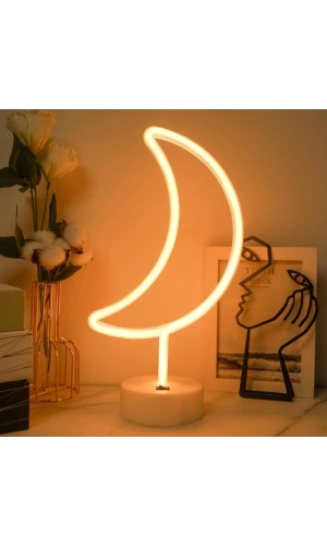 Bidebuvar Ay Neon LED Lamba