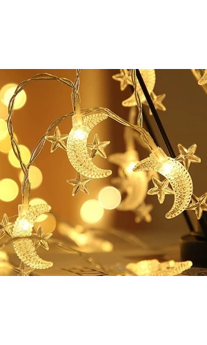 Bidebuvar Ay Yıldız Tasarımlı 20 LED USB Aydınlatma