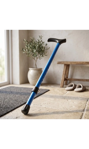 Bidebuvar Ayarlanabilir Metal Pimli Baston - Ergonomik Saplı - Yürüyüş Desteği