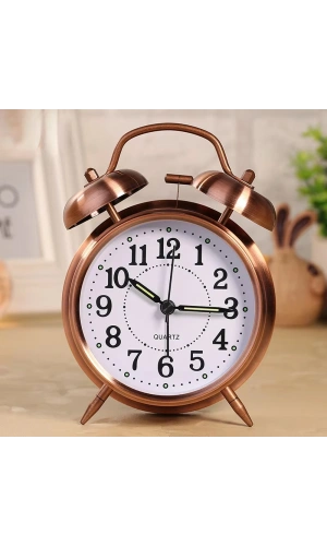 Bidebuvar Bakır Metal Alarmlı Masa Saati