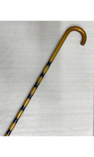 Bidebuvar Bambu Desenli Zarif Ahşap Baston