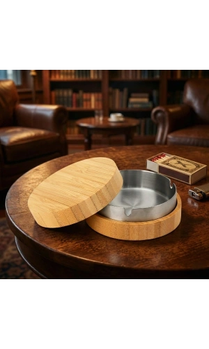 Bidebuvar Bambu Kapaklı Küllük