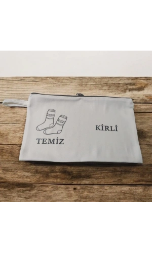 Bidebuvar Baskılı Kirli-Temiz Seyahat (Çorap) Torbası