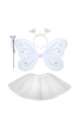 Bidebuvar Beyaz Kelebek Kostümü Seti