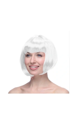 Bidebuvar Beyaz Küt Peruk Saç