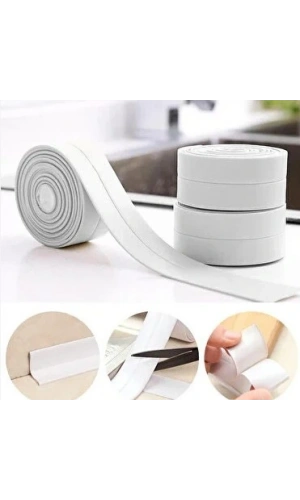 Bidebuvar BEYAZ Su Sızdırmaz Lavabo Kenar Bandı (3.2m)