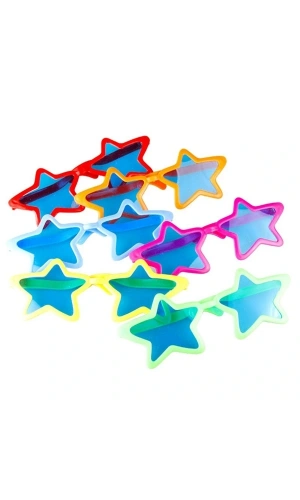 Bidebuvar Büyük Yıldız Parti Gözlüğü Karışık Renk 12 ADET