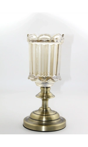 Bidebuvar Cam Şamdan Tekli Model 5