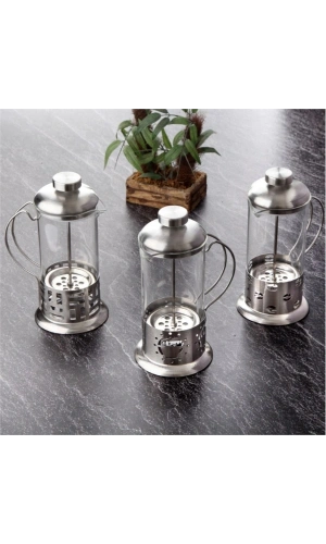 Bidebuvar Çelik Kulplu Cam French Press - 350 ml