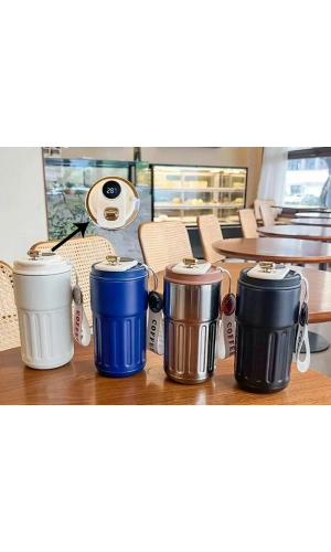 Bidebuvar Charm Detaylı Ve Derece Göstergeli Vakumlu Mug Termos Bardak 480 ml