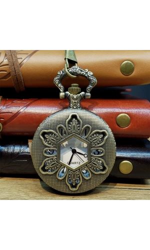 Bidebuvar Çiçek Tasarımlı Köstekli Cep Saati