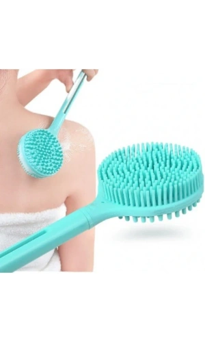 Bidebuvar Çift Taraflı Silikon Uzun Saplı Banyo Fırçası