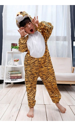 Bidebuvar Çocuk Kaplan-Aslan Kostümü 2-3 Yaş
