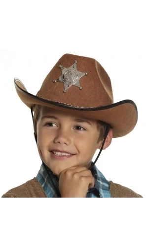 Bidebuvar Çocuk Kovboy Şapkası Kahverengi