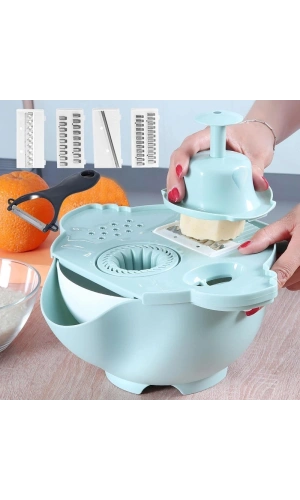 Bidebuvar Çok Fonksiyonlu Salata Aparatı - Süzgeçli Doğrayıcı Kase