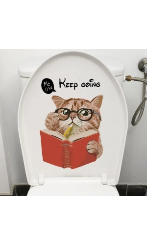 Bidebuvar Decohandy Klozet Etiketi Keep Going Kedi