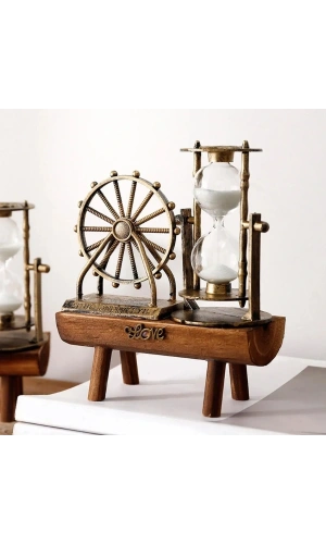 Bidebuvar Dekoratif Dönme Dolap Biblolu Kum Saati