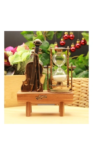 Bidebuvar Dekoratif Keman Tasarımlı Kum Saati