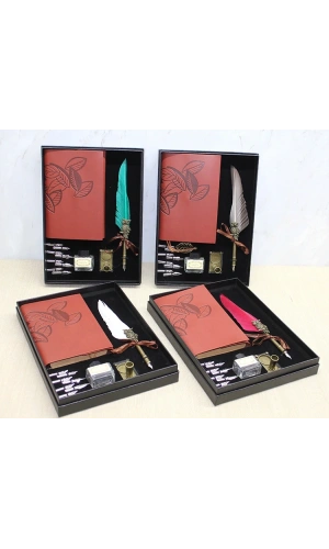 Bidebuvar Deri Defterli Divit Hokka Seti Model 1