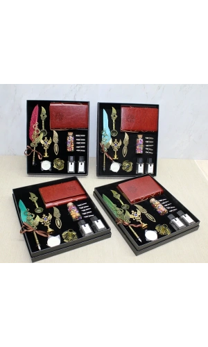 Bidebuvar Deri Defterli Divit Hokka Ve Mühür Seti Model 1