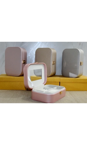 Bidebuvar Deri Kaplamalı Makyaj Ve Takı Kutusu