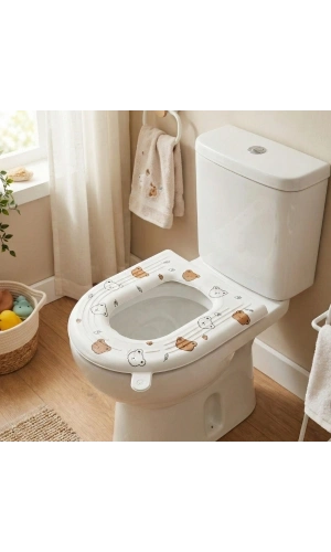 Bidebuvar Desenli Klozet Oturak Kılıfı