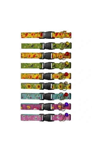 Bidebuvar Desenli Zilli Kedi Tasması