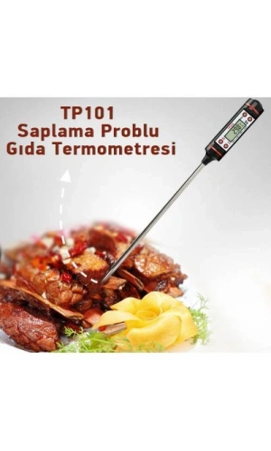 Bidebuvar Dijital Mutfak ve Gıda Termometresi - Hassas Ölçüm - Paslanmaz Çelik - Daldırmalı Model - Saklama Kutulu
