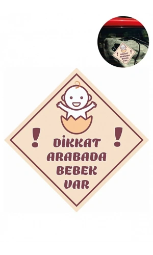 Bidebuvar "Dikkat Arabada Bebek Var" Sticker – 10x10 Cm Folyo Baskılı Uyarı Etiketi