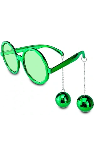 Bidebuvar Disko Toplu Küpeli Parti Gözlüğü Yeşil Renk
